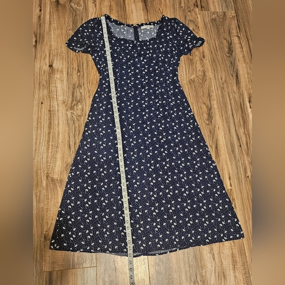 LOFT Blue Flutter Sleeve V-Neck Sundress - Picture 6 of 6